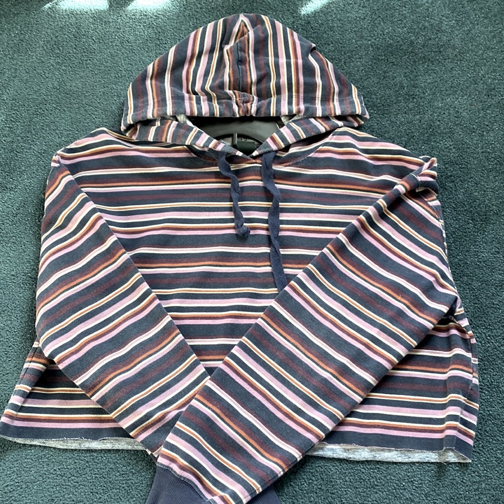 Cropped stripped hoodie